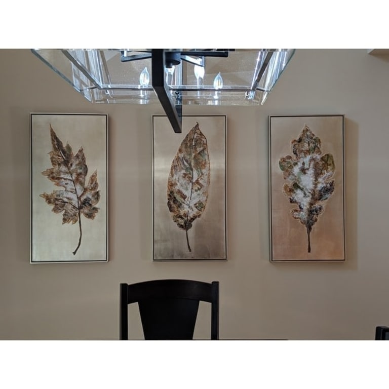 Uttermost Champagne Leaves Modern Art (Set of 3) Bed Bath & Beyond