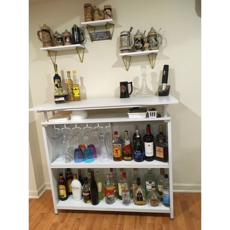 Brockham Home Bar Unit Mini Bar Liquor Bar Table