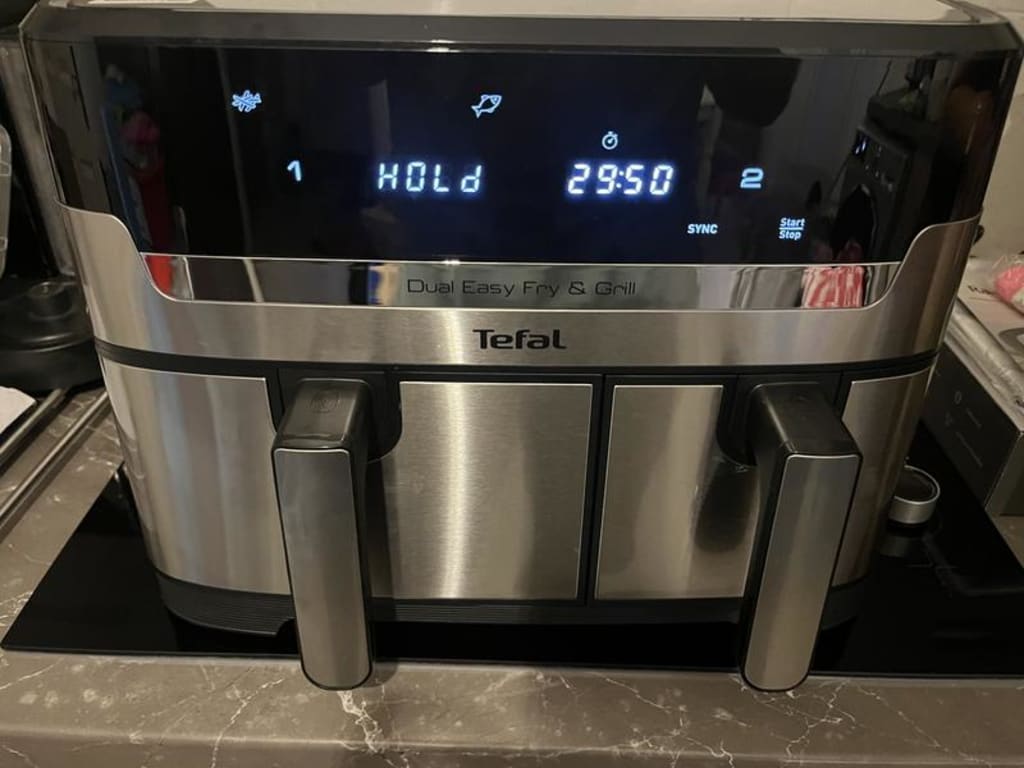 TEFAL Dual Easy Fry & Grill Air Fryer 8.3 L Stainless Steel EY905D40