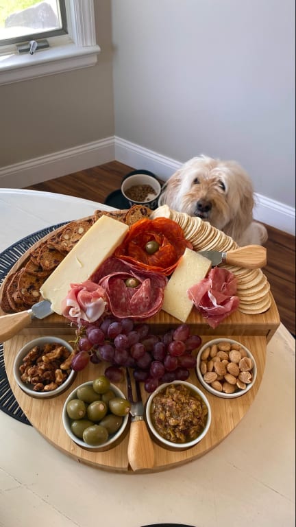 Compact Swivel Cheese & Tapas Board from Uncommon Goods. Customer submitted image.