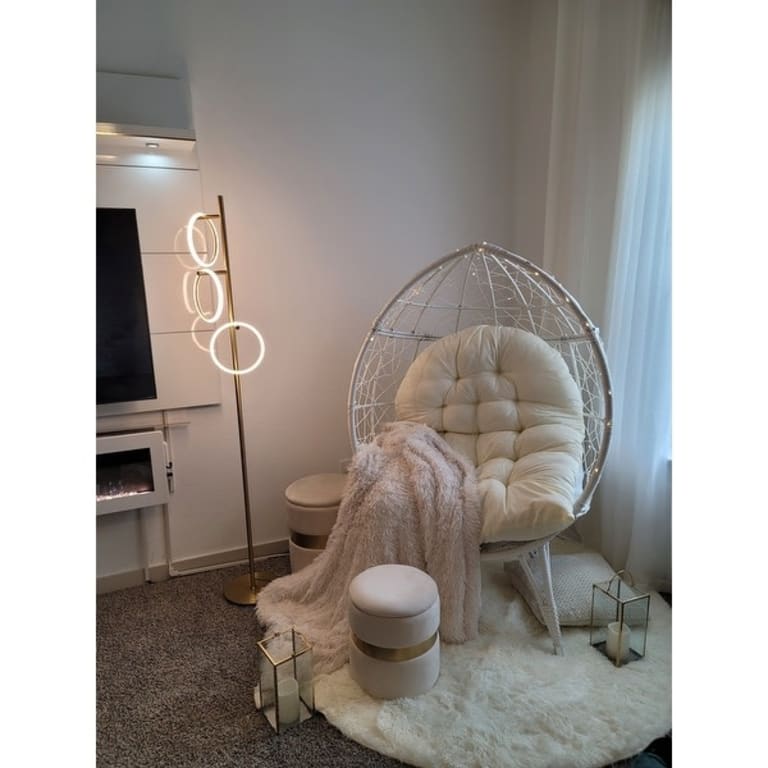 Gianni Wicker Teardrop Chair w/Outdoor Cushion by Christopher Knight