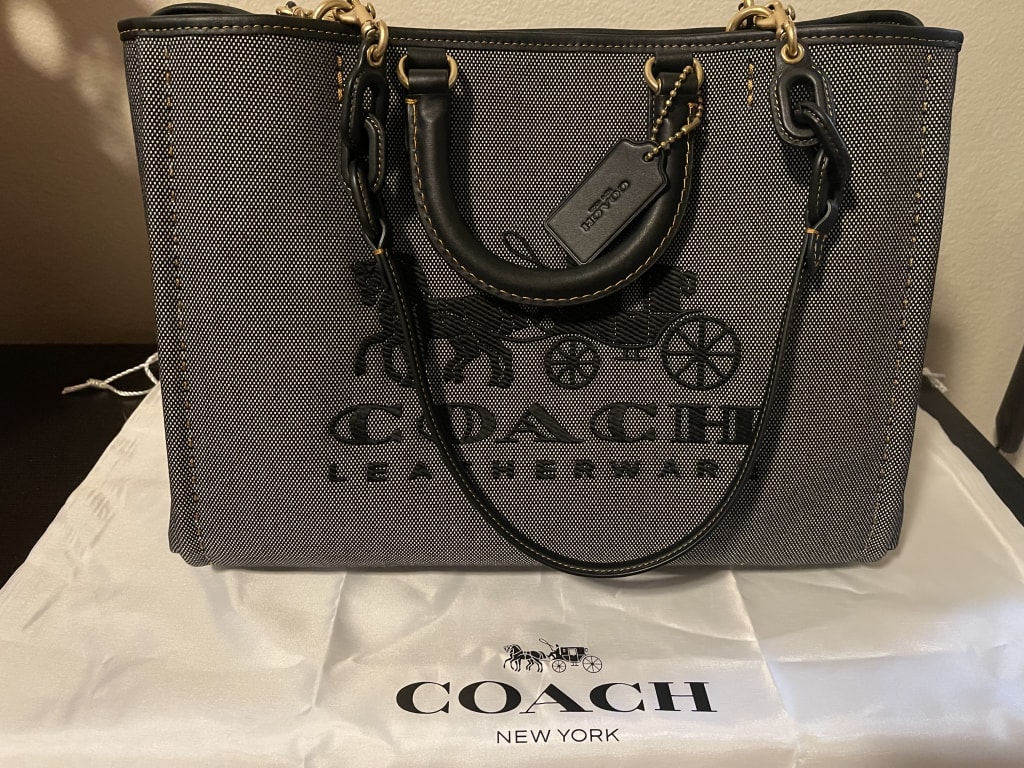 Coach Reese Logo Canvas Convertible Tote Bag