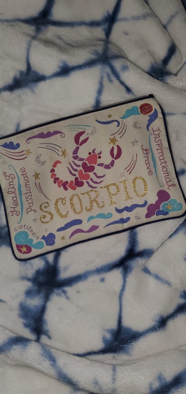 Woven Astrology Zip Pouch from Uncommon Goods. Customer submitted image.