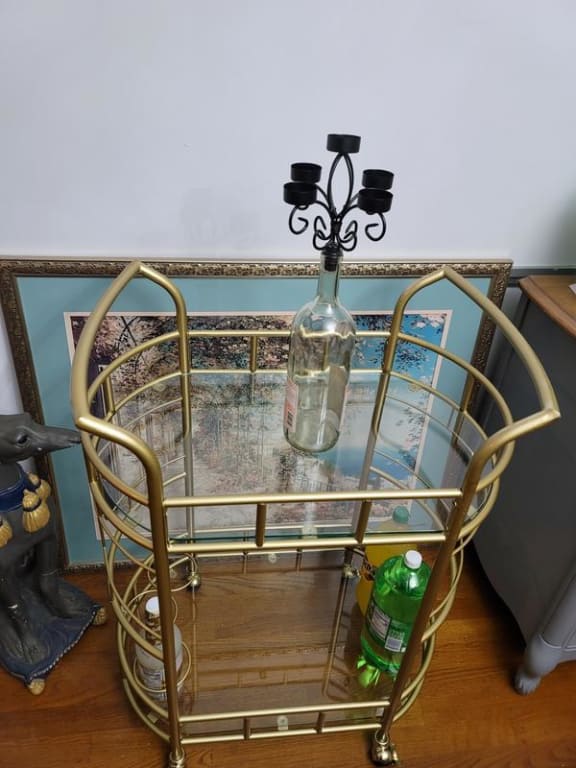 Sinclair Antique Gold 2tier Serving Cart by Silverwood Bed Bath