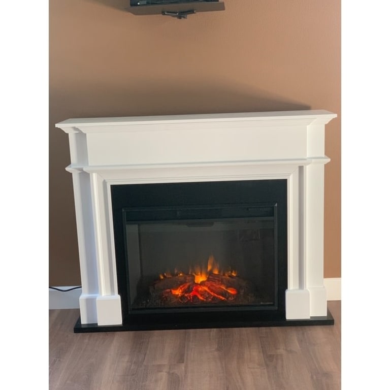 Harlan 55" Electric Grand Fireplace in White by Real Flame On Sale