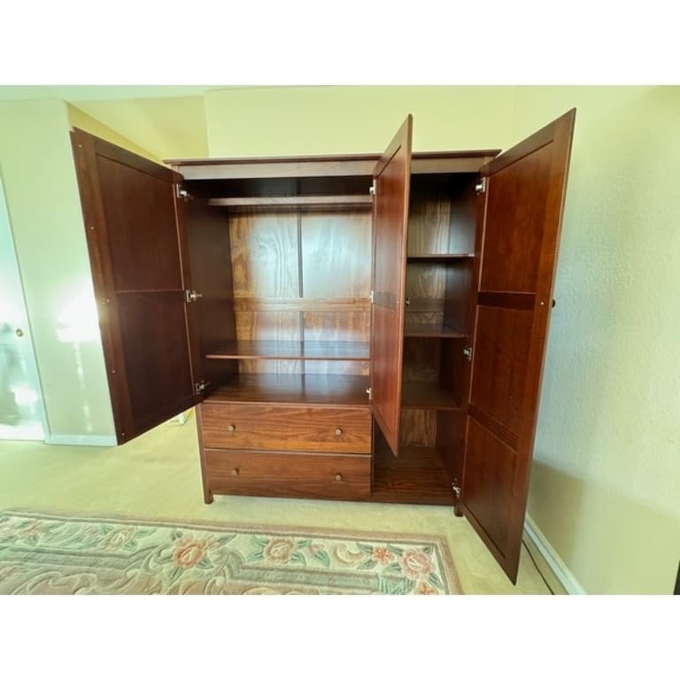 Grain Wood Furniture Shaker Wood 3door Armoire 60x72x22 On Sale