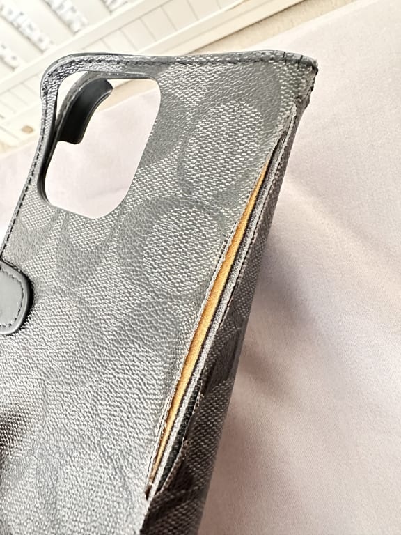 Coach iPhone 14 Pro Case in Signature Canvas in Grey - Size One