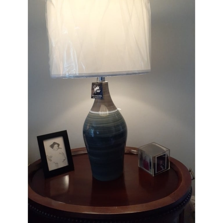 Niobe Twotone Grey Ceramic Table Lamps (Set of 2) On Sale Bed Bath