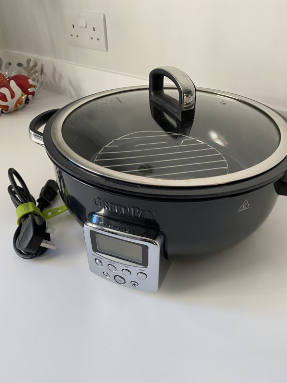 GreenPan Slow Cooker, 5.6L, Gloss Black