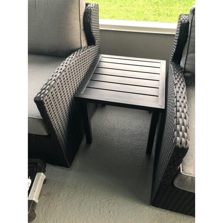 Claribelle Black Metal Small Square Side/ End Table by Havenside Home