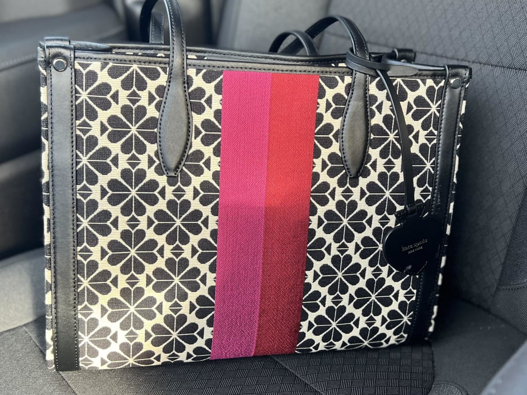 kate spade Kate Spade Spade Flower Jacquard Stripe Market Medium Tote 298.00