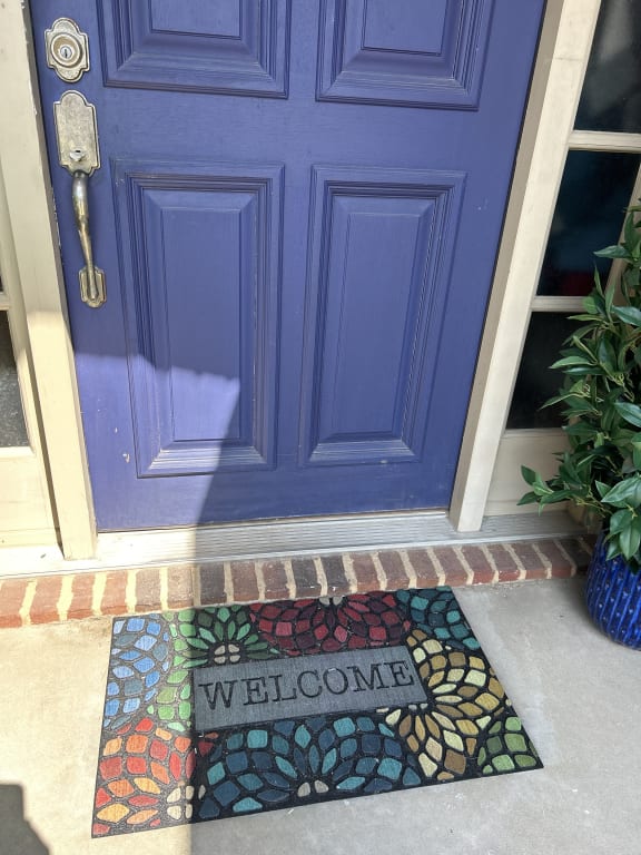 Stained Glass Florets Multicolored Recycled Rubber Welcome Doormat