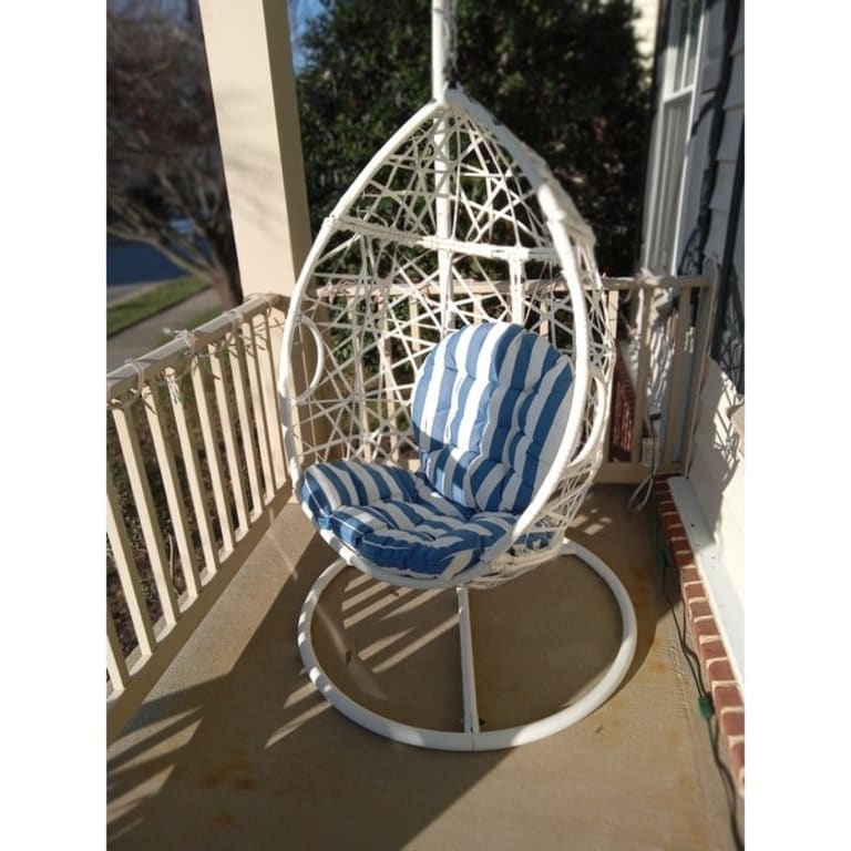 Cayuse Outdoor Wicker Hanging Tear Drop Chair by Christopher Knight Home On Sale Bed Bath