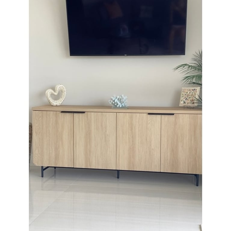 Middlebrook Minimal Fluted FourDoor Buffet Sideboard On Sale Bed