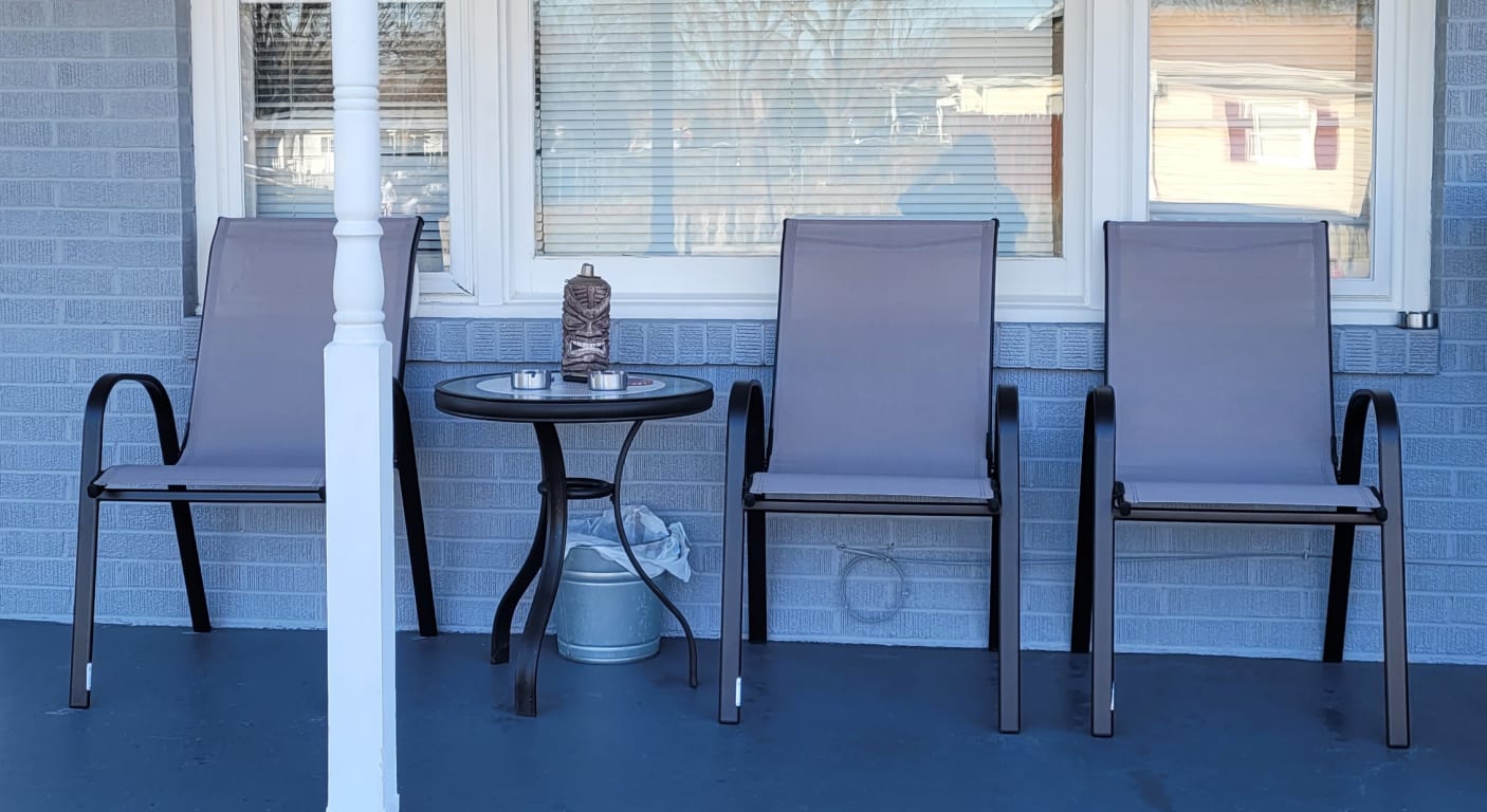 Stackable Grey Sling Patio Chair