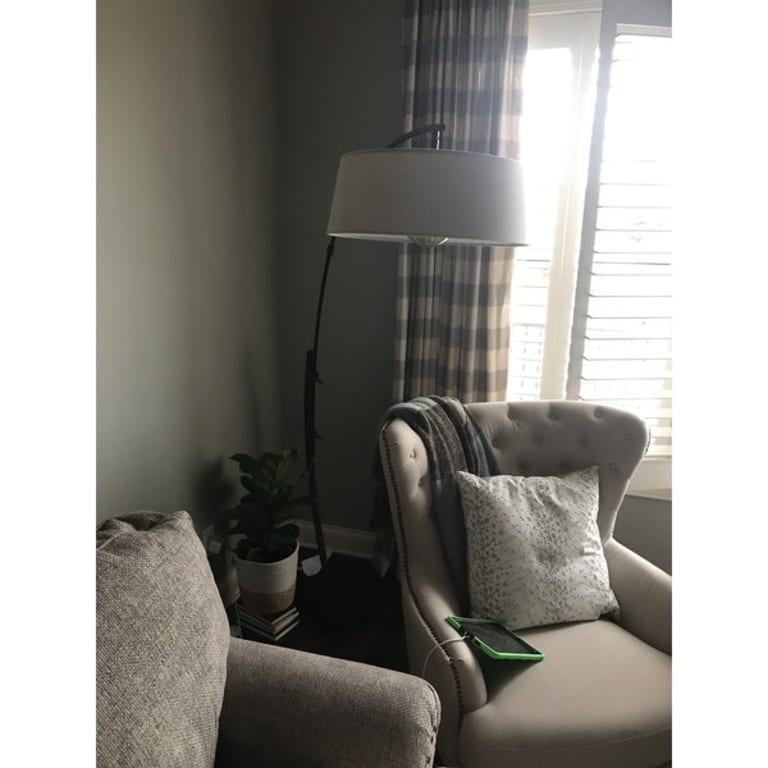 Uttermost Calogero 1 Light 73.5 Inch Tall Floor Lamp with Fabric Shade