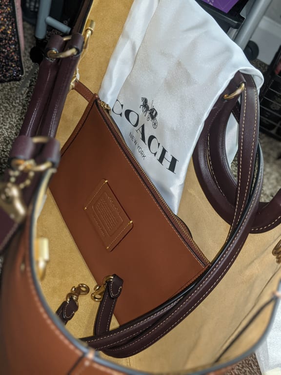 COACH Colorblock Leather Rae Tote Bag