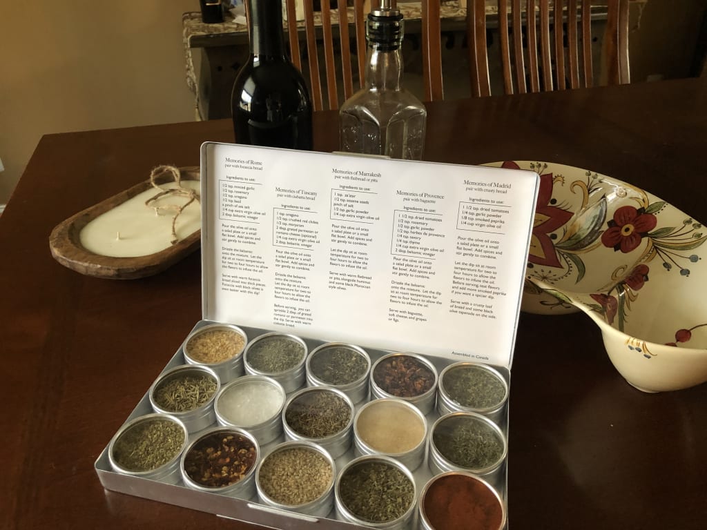 Gourmet Oil Dipping Spice Kit from Uncommon Goods. Customer submitted image.