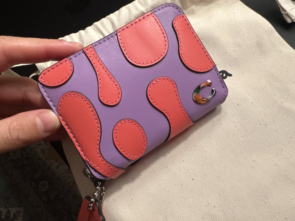 Wavy Zip Card Case With Key Ring In Coachtopia Leather