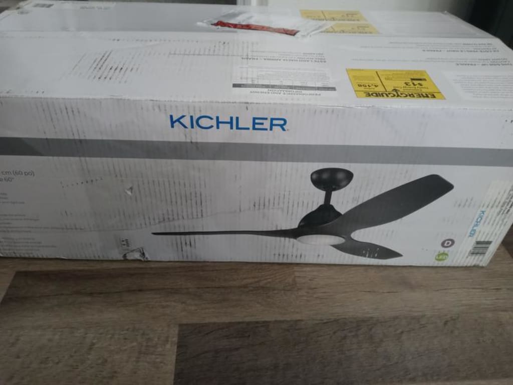 Kichler Jace 60" 3 Blade Indoor Ceiling Fan with Blades, LED Light Kit