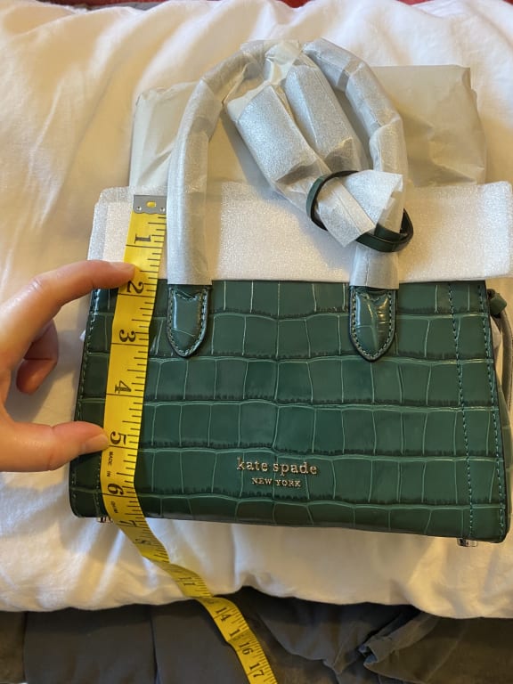 Kate Spade Green Crocodile Embossed Leather Satchel Excellent Condition