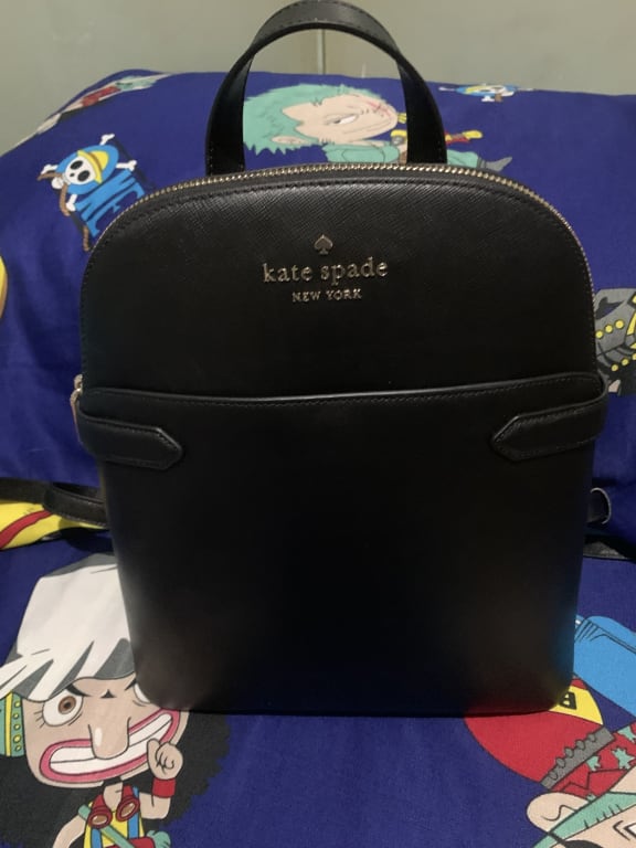 Kate Spade New York Staci Dome Leather Medium Backpack Black