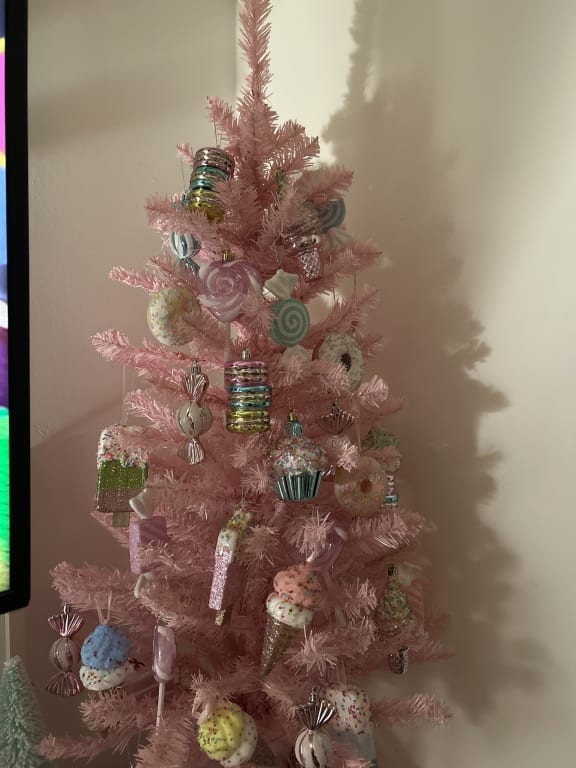 (A15) PreLit Light Pink Fir Christmas Tree, 4'