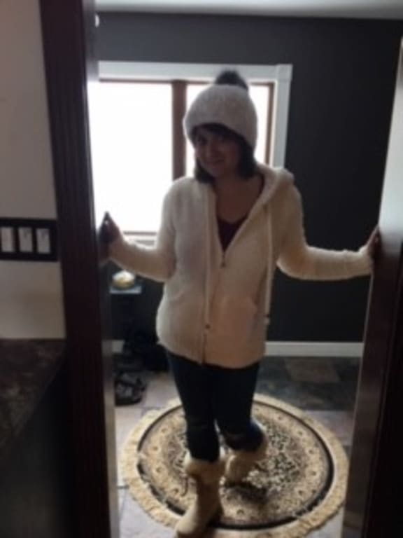 Customer Image Captioned: Warm & Fuzzy in VT:)