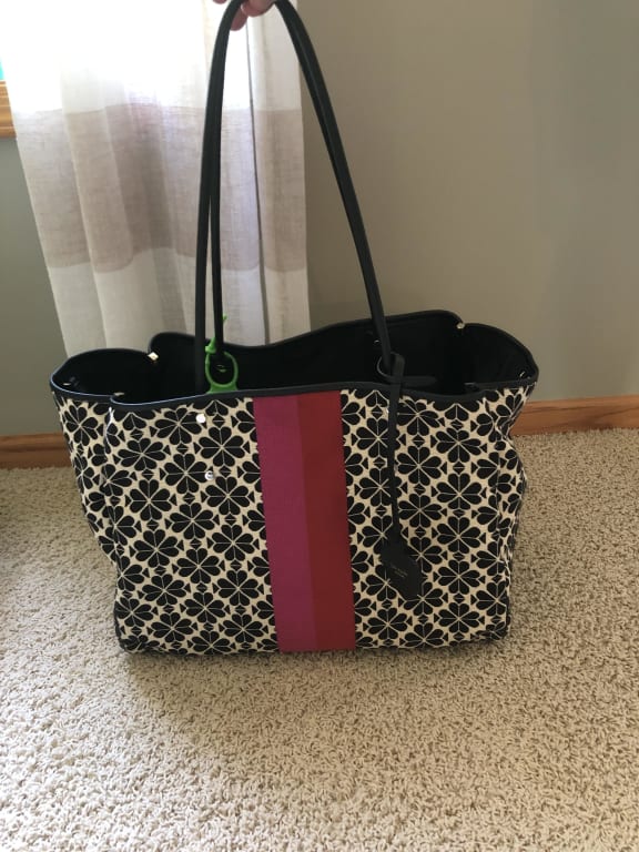 kate spade, Bags, Spade Flower Jacquard Stripe Everything Large Tote