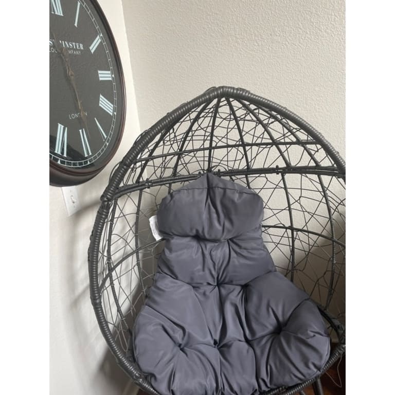 Gianni Wicker Teardrop Chair w/Outdoor Cushion by Christopher Knight