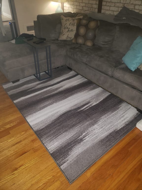 Gloucester Grey and Ivory Windswept Area Rug, 5x7 At Home