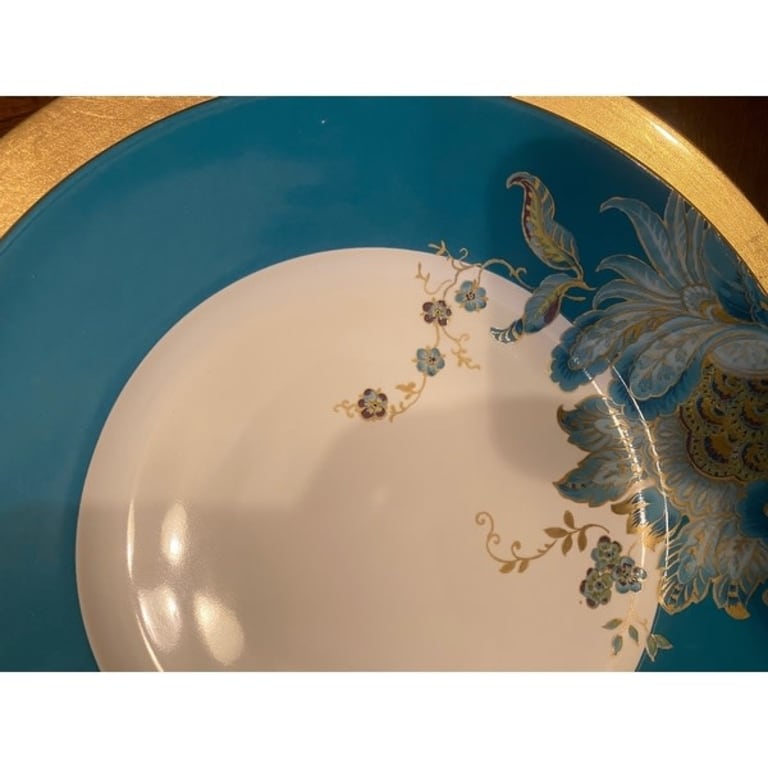 222 Fifth Eliza 16-Piece Porcelain Dinnerware Set, Teal - Bed Bath & Beyond  - 8146565