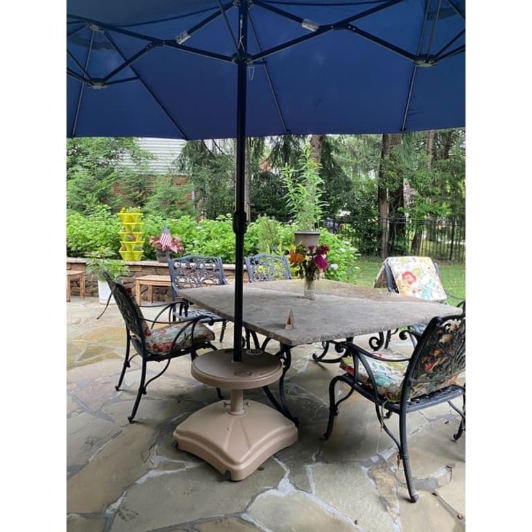 Shademobile Rolling Umbrella Base with Table Shelf Bed Bath & Beyond