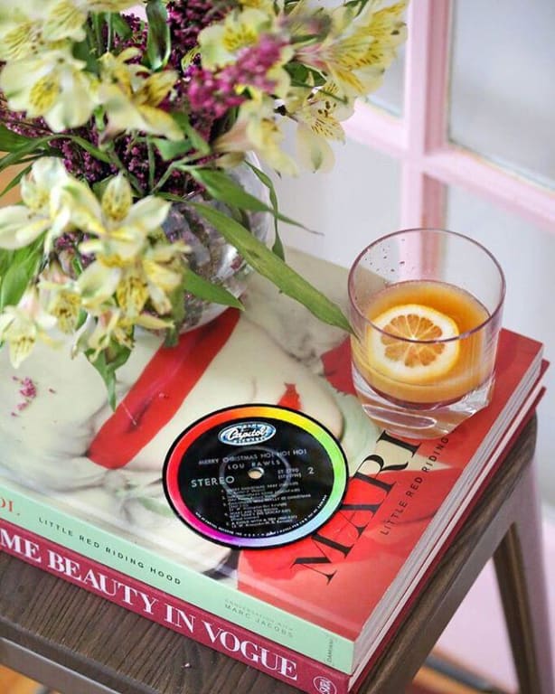 Upcycled Record Coasters from Uncommon Goods. Customer submitted image.