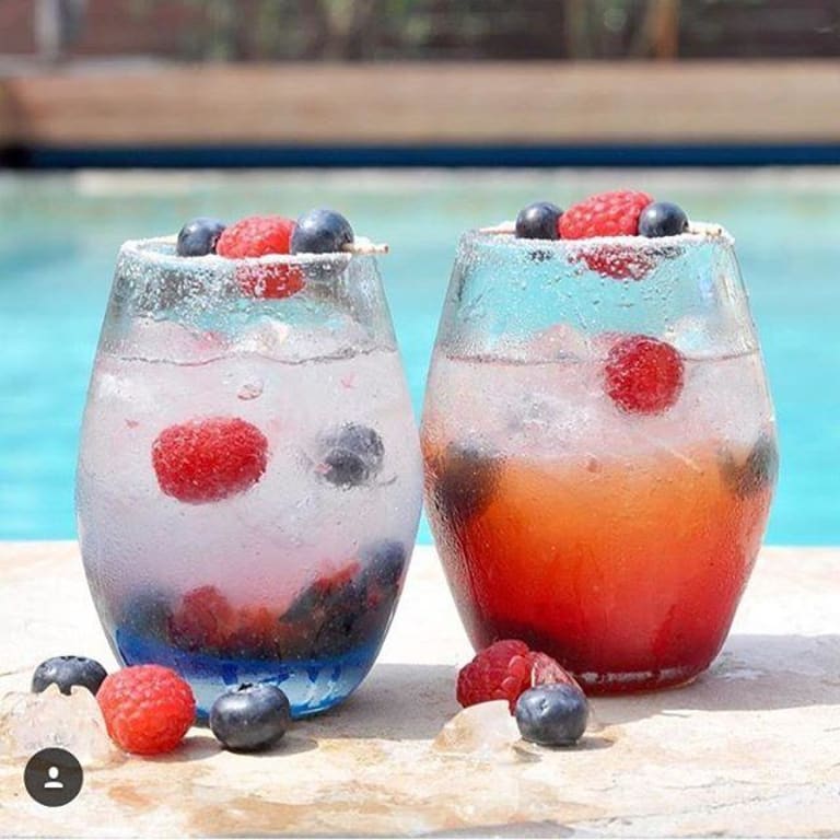 Multicolor Ombre Stemless Wine Glass Set from Uncommon Goods. Customer submitted image.