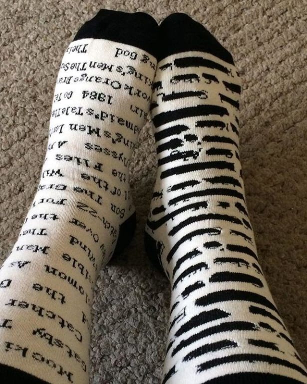 Banned Book Socks from Uncommon Goods. Customer submitted image.