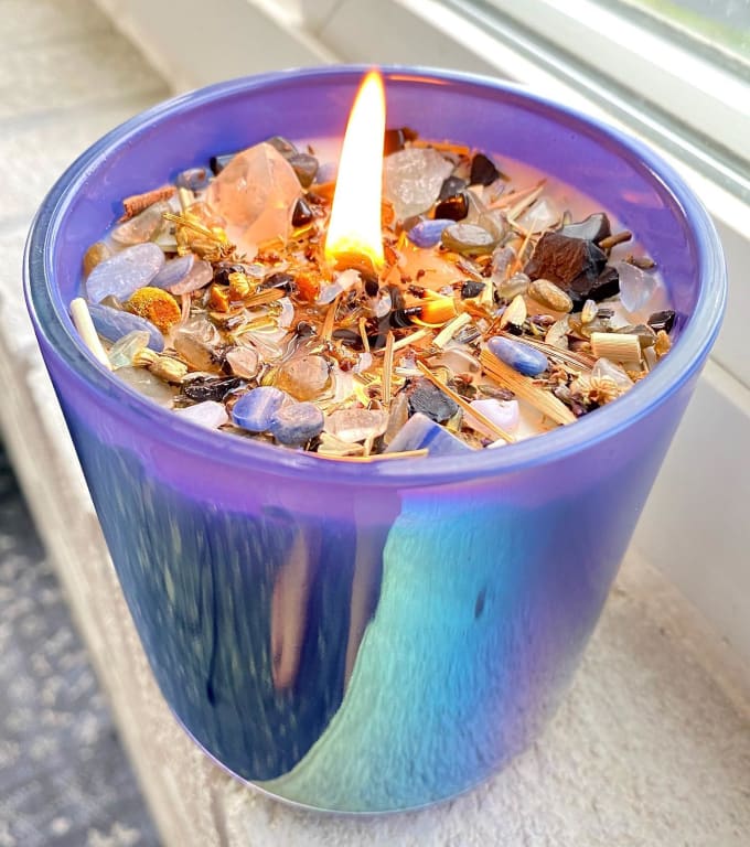 Mercury Retrograde Protection Candle from Uncommon Goods. Customer submitted image.