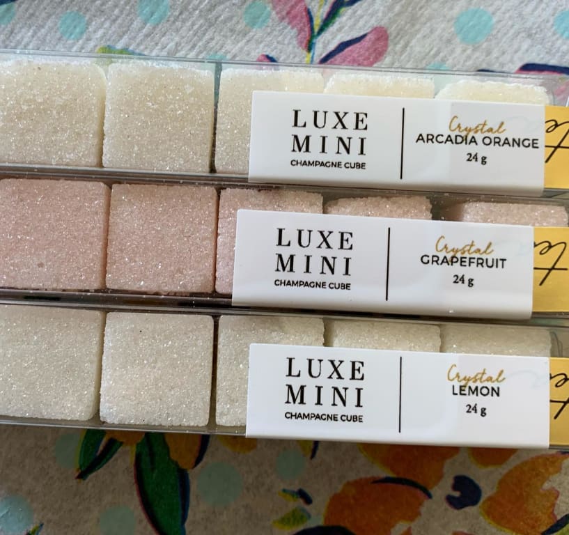 Minute Mimosa Sugar Cube Trio from Uncommon Goods. Customer submitted image.