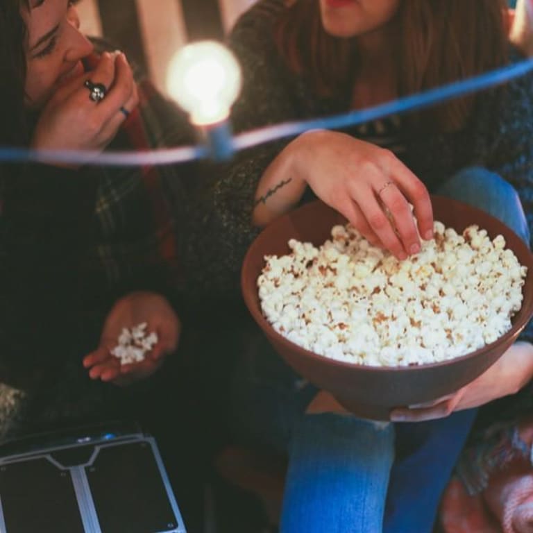 The Popcorn Bowl with Kernel Sifter from Uncommon Goods. Customer submitted image.