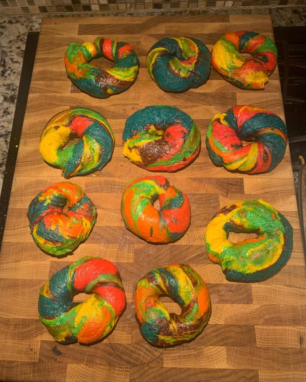 Make Your Own Rainbow Bagel Kit from Uncommon Goods. Customer submitted image.