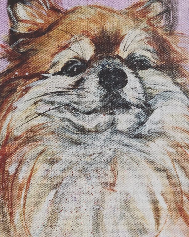 Custom Painterly Pet Portraits from Uncommon Goods. Customer submitted image.
