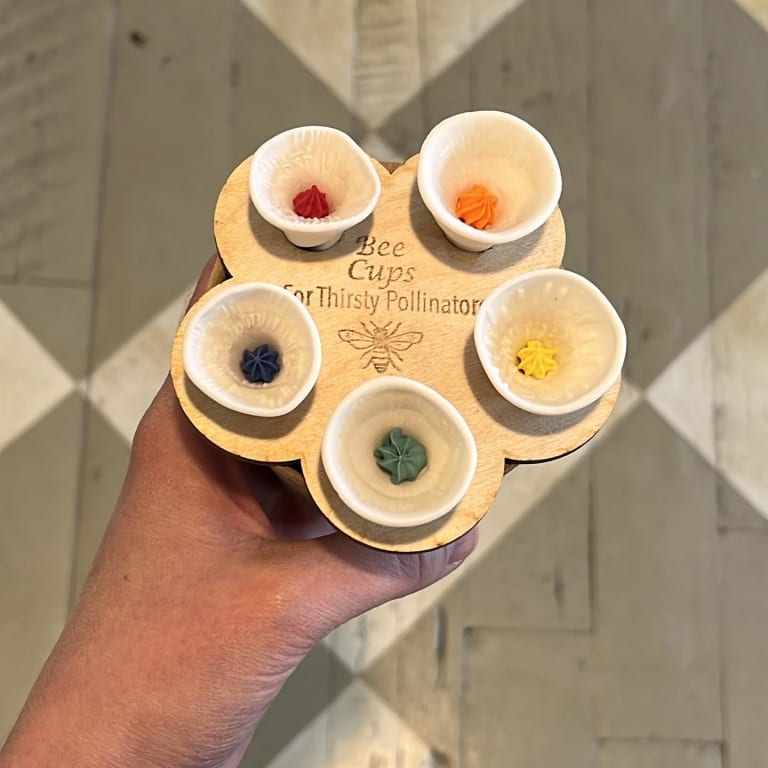 Ceramic Bee Drinking Cup - Set of 5 from Uncommon Goods. Customer submitted image.