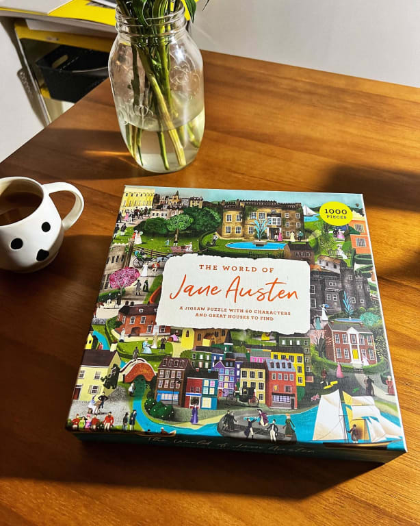 The World of Jane Austen Puzzle from Uncommon Goods. Customer submitted image.