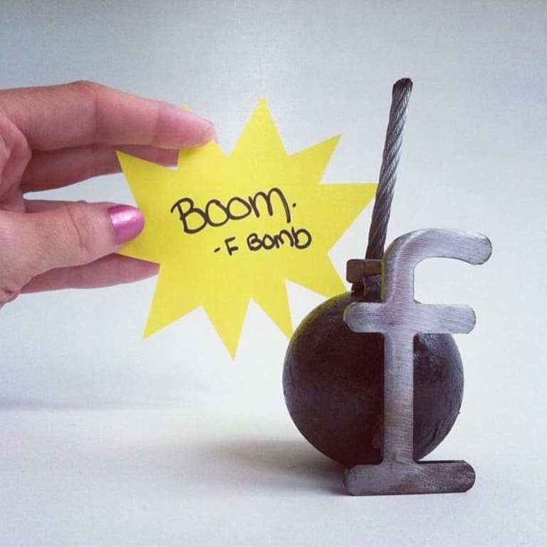 F Bomb Paperweight from Uncommon Goods. Customer submitted image.