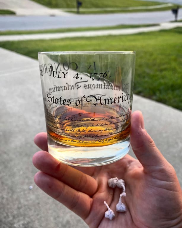 Constitution and Declaration Glasses from Uncommon Goods. Customer submitted image.