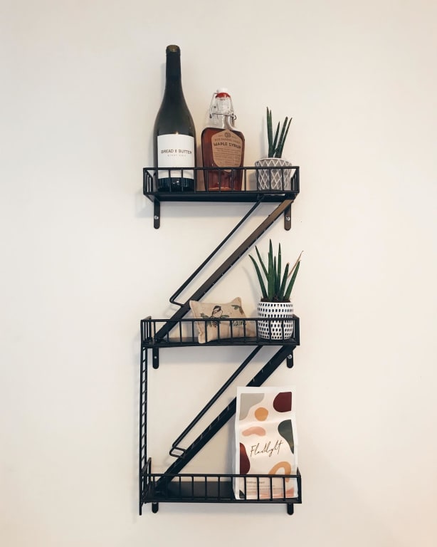 Fire Escape Shelf from Uncommon Goods. Customer submitted image.