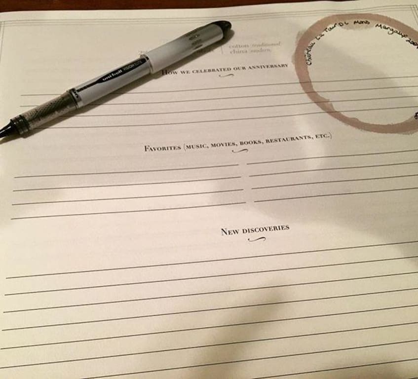 The Anniversary Journal from Uncommon Goods. Customer submitted image.