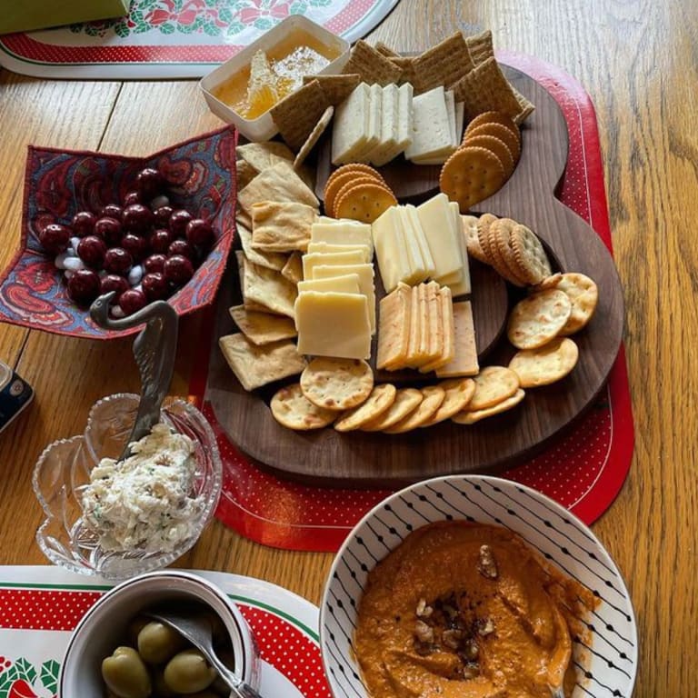 Monogram Cheese & Crackers Serving Board from Uncommon Goods. Customer submitted image.