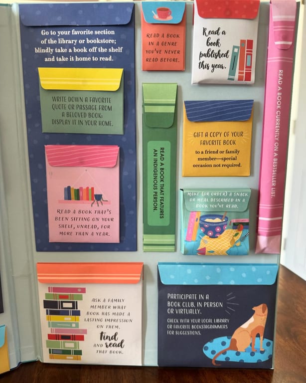 The Book Lover’s Reading Challenge from Uncommon Goods. Customer submitted image.