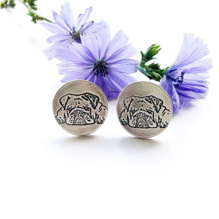 Custom Pet Portrait Cufflinks from Uncommon Goods. Customer submitted image.
